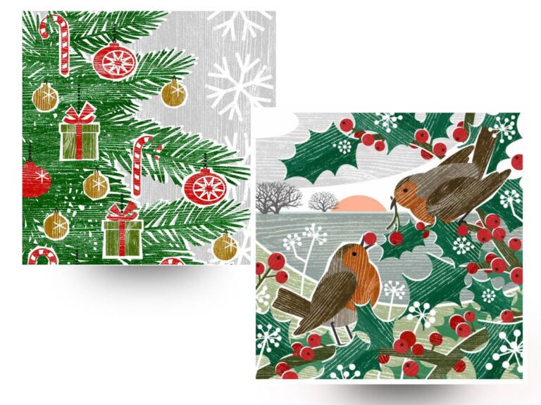 CPRE CHRISTMAS CARD 6  PACK - Berry Feast & Festive Tree