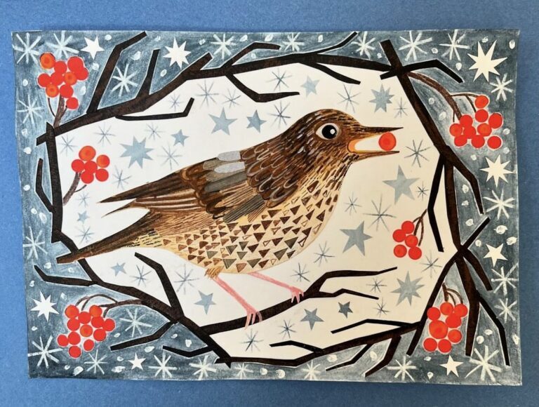 AGBI CHRISTMAS CARD PACK - Song Thrush with Berries