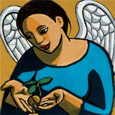 Angel Protecting an Acorn