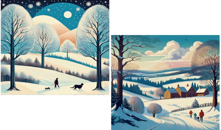 CPRE CHRISTMAS CARD 6 PACK - Countryside Walk and Heading Home