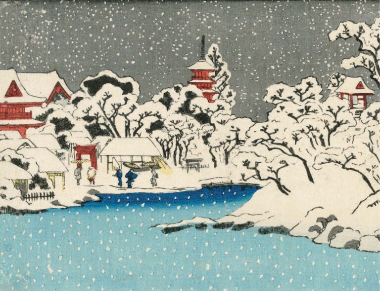 AGBI CHRISTMAS CARD PACK - Snow on Benten Hill at Kinryuzan Temple in Asakusa