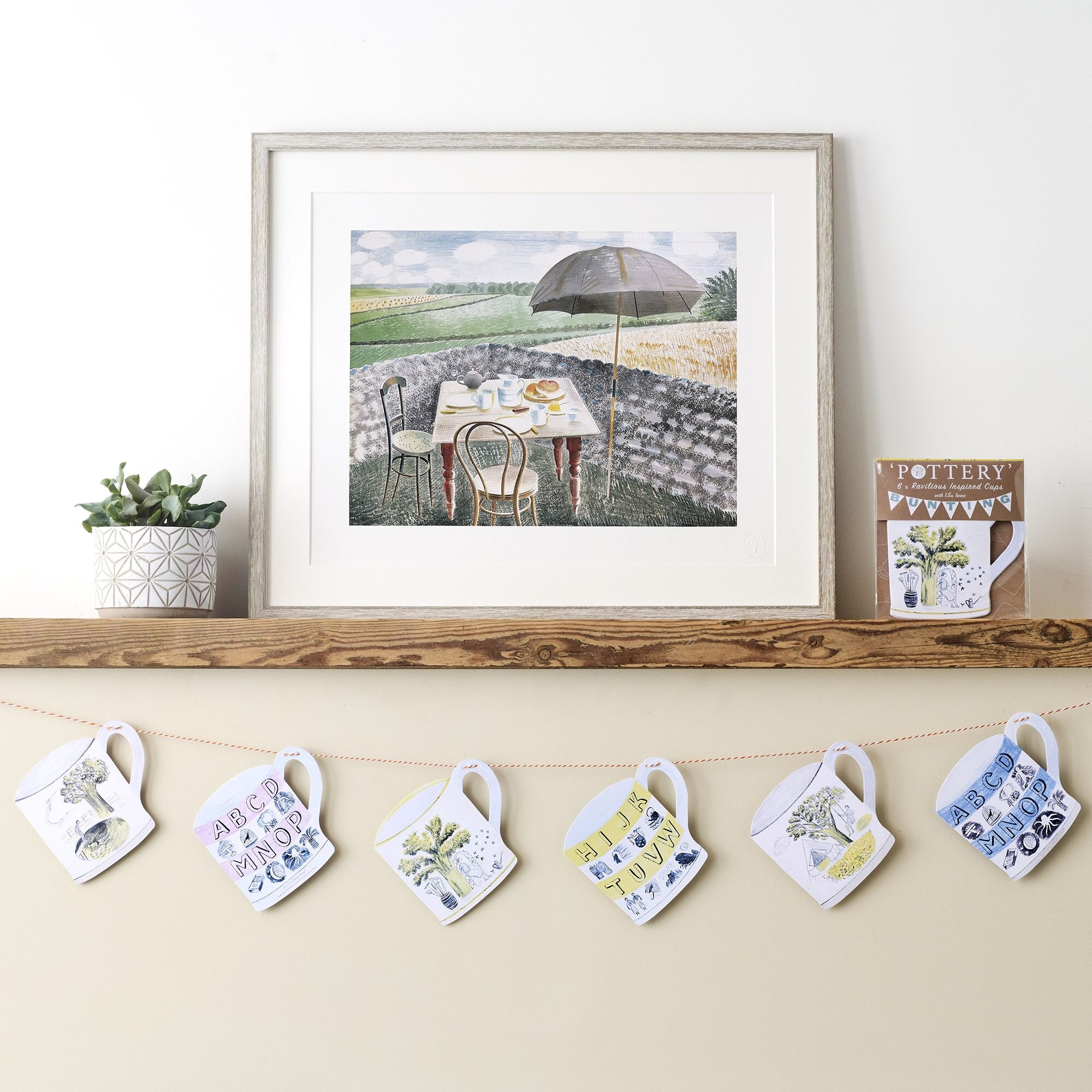 Pottery Bunting - 6 Decorative Hanging Cups 2 Pottery Bunting - 6 Decorative Hanging Cups Pottery Bunting - 6 Decorative Hanging Cups - Image 2