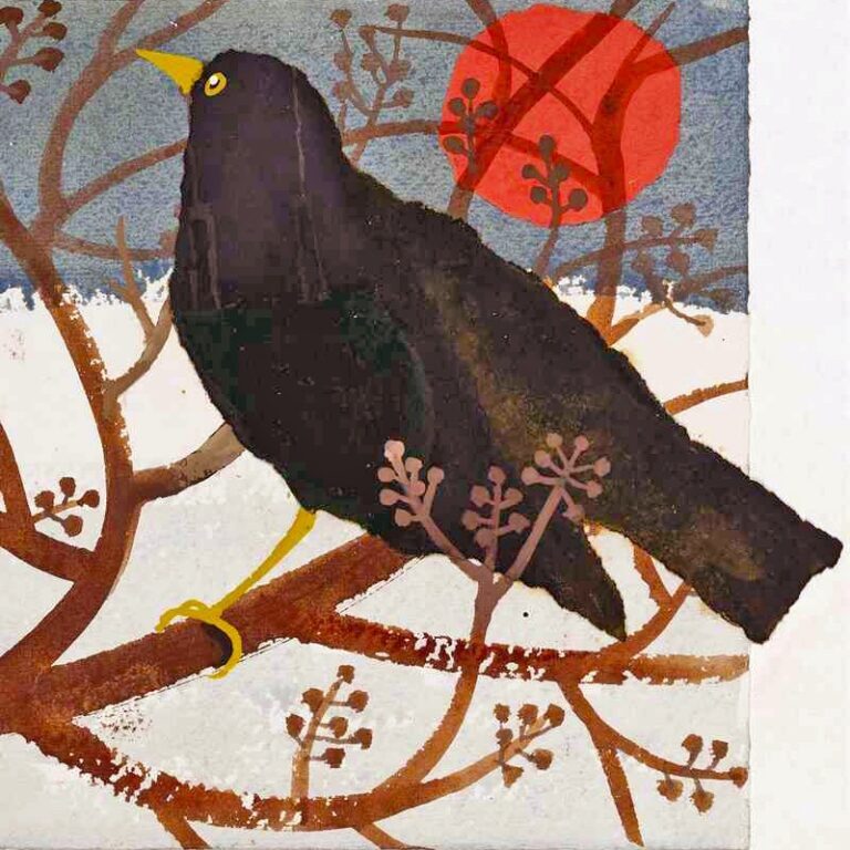 AGBI CHRISTMAS CARD PACK - Blackbird In the Snow
