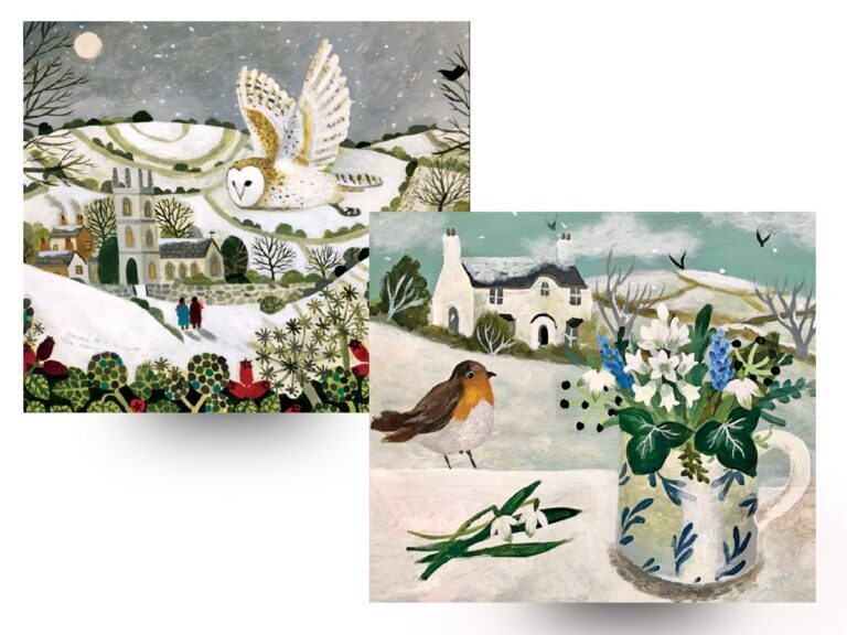 CPRE CHRISTMAS CARD 6  PACK - Robin and Clutch Snowdrops & The Snowy Owl