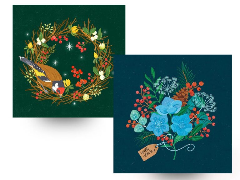 CPRE CHRISTMAS CARD 6  PACK - Goldfinch & With Love