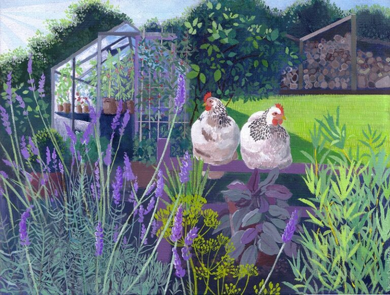 Hens on a Summer Morning