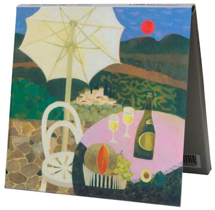 Notecards: White Umbrella and Three Red Poppies