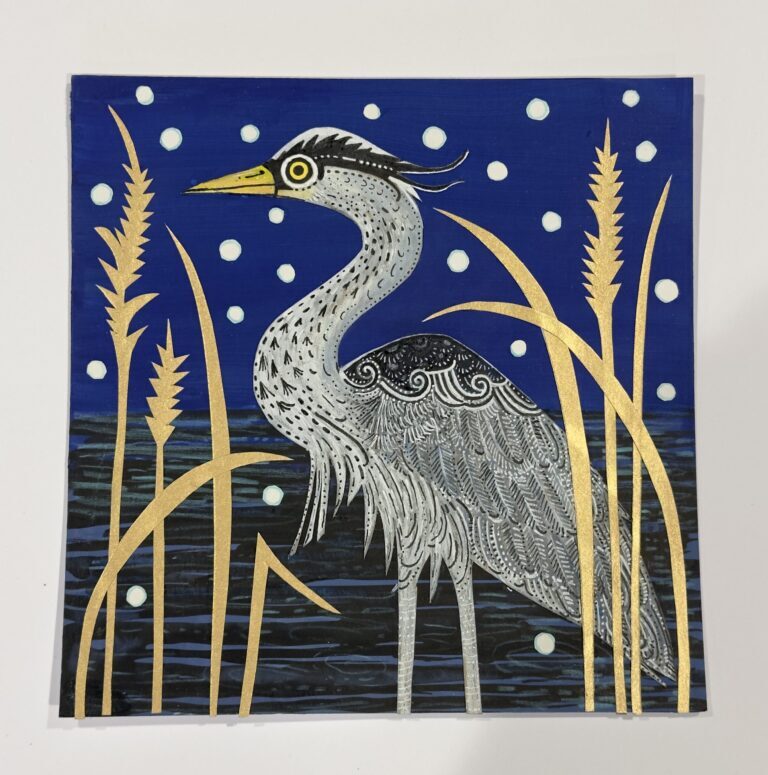 AGBI CHRISTMAS CARD PACK - Heron in the Snow