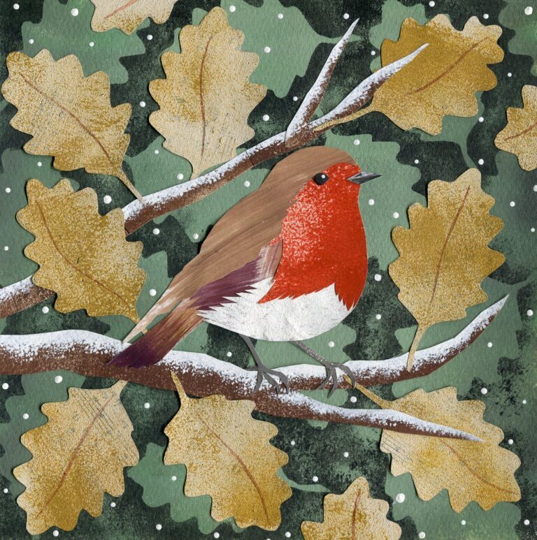 AGBI CHRISTMAS CARD PACK - Robin and Oak Leaves