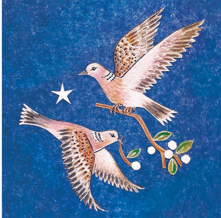 AGBI CHRISTMAS CARD PACK - Turtledoves The Gift of Peace