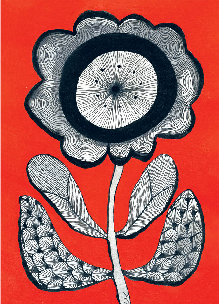 Flower on Red
