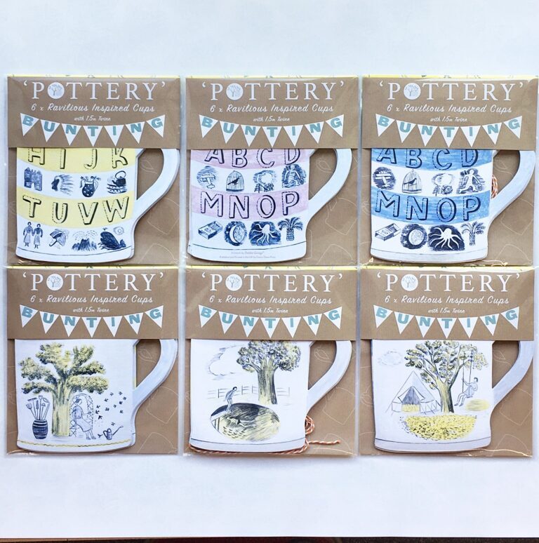 Pottery Bunting - 6 Decorative Hanging Cups