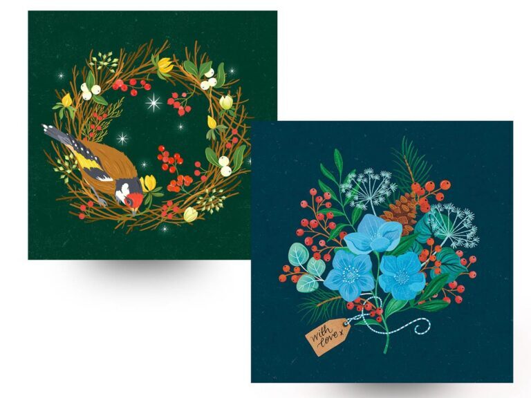 CPRE CHRISTMAS CARD 6  PACK - Goldfinch & With Love